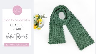 Classic Crochet Scarf  A Cozy Stylish amp Easy Scarf Crochet Pattern [upl. by Llehctim779]