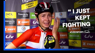 Emotional Cecilie Uttrup Ludwig struggles to hold back the tears after stage victory  Eurosport [upl. by Andreana]