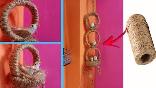 How to make bird nest house jute craft Wall hanging craft [upl. by Calva]