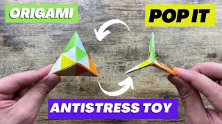 EASY POP IT FIDGET ANTISTRESS ORIGAMI TUTORIAL  DIY POP IT TOY ANTISTRESS ORIGAMI WORLD FIDGET ART [upl. by Ayanal]