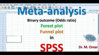 Meta analysis Binary outcome Odds Ratio Forest plot Funnel plot in SPSS [upl. by Ahseenyt]