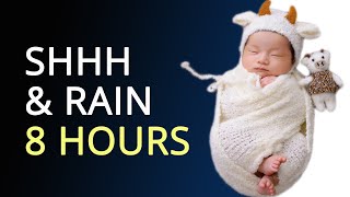 8 Hours Black Screen Shh amp Rain Sound  White Noise Baby Sleep Sounds [upl. by Annitsirhc896]