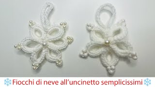 Fiocchi di neve alluncinetto semplicissimi [upl. by Essirehc542]