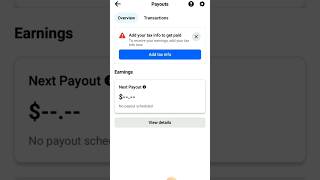 facebook payout setting  Payouts Get an overview of your earnings and transactions [upl. by Aicekat263]