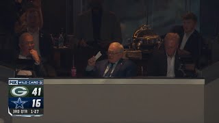 Jerry Jones watching Green Bay Packers scoring 41 points vs Cowboys  NFL playoffs wild card 😂💀 [upl. by Aminta]