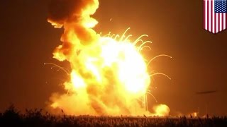 NASA rocket explosion Orbital Sciences ISS supply rocket explodes after takeoff in Virginia [upl. by Aible]