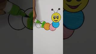 Cute caterpillar glitter art shortfeed satisfying shorts funwithglitters [upl. by Eveineg]