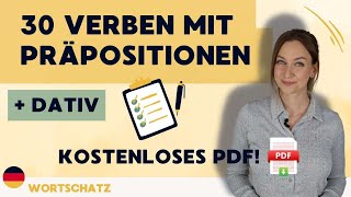 Verben mit Präpositionen  Dativ  30 Beispiele  Kostenloses PDF [upl. by Auohc315]