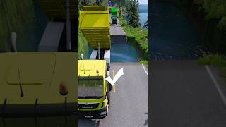 Mixer trucks vs massive water pit 38 carsvswaterpit doubleflatbedtrailertruckvsspeedbumps [upl. by Sarita382]