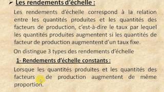 Microéconomie S2 partie 7 quot les rendements déchelle quot [upl. by Nnylimaj602]