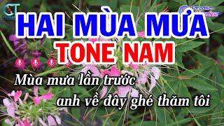 Karaoke Hai Mùa Mưa Tone Nam  Bm  Nhạc Sống Mới  Karaoke Đồng Sen [upl. by Nylacaj591]