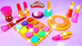 Play Doh Makeup Set How to Make Eyeshadow Lipstick 💄 Nail Polish 💅 with Play Doh Fun for Kids [upl. by Ylrac]