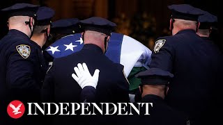 Live people attend funeral of New York police officer killed on the job [upl. by Notsob631]