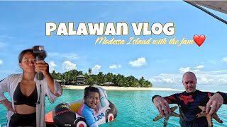 OUR FIRST FAMILY ISLAND OVERNIGHT at Modessa Island Resort Palawan🇩🇪🇵🇭 [upl. by Smeaj445]