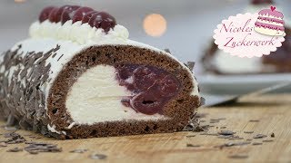 Klassiker mal anders I SchwarzwälderKirschBiskuitrolle I Rezept von Nicoles Zuckerwerk [upl. by Odele]