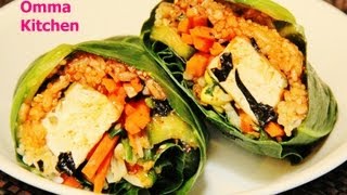 Mixing Bibimbap and Bibimbap Collard Green Wrap Ve [upl. by Ellehciram385]