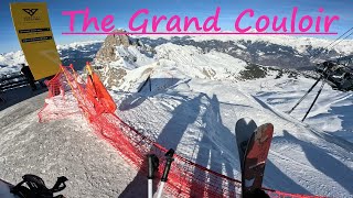 I take on the Grand Couloir and survive Just 80 gradient Hardest piste in the 3 valleys [upl. by Lalise]