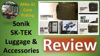 Review of 6items of Soniks SKTEK range of Carp Fishing Luggage and Accessories [upl. by Ddarb]