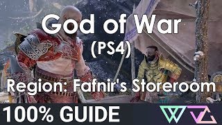 God of War PS4  100 Guide Fafnirs Storeroom Completion Walkthrough [upl. by Joceline]