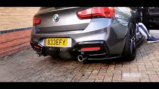 BMW M140i M performance and resonator delete exhaust pops and bangs [upl. by Oirifrop470]