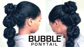 The Perfect Bubble Ponytail on Natural Hair  How To  Naptural85 [upl. by Nnylodnewg]