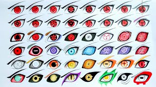 Drawing All Sharingan  Rinnegan  Byakugan  Tenseigan  Ketsuryugan Special eyes  Kekkeigenkai [upl. by Elburr968]