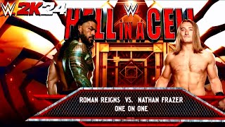 ROMAN REIGNS VS NATHAN FRAZER WWE 2K24 Simulation Match [upl. by Egidius]