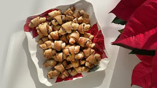 Delicious Apricot and Walnut Rugelach  Perfect Bite Sized Holiday Cookies  Rugelach Recipe [upl. by Stringer784]