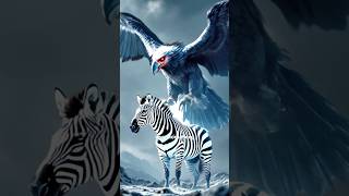 AI Vulture Meets Zebra Hybrid of the Wild aishorts zebra vulture hybridanimals fusionanimal [upl. by Enillebyam]