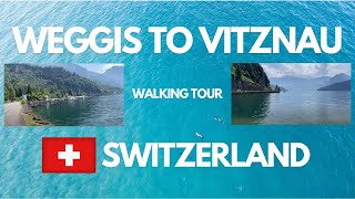 Switzerland  Weggis to Vitznau Walking Tour Swiss Alps amp Lake Views Incredible Nature [upl. by Lenno429]