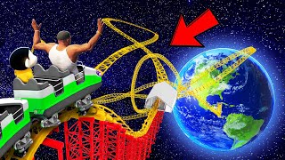 SHINCHAN AND FRANKLIN TRIED 1 VS 1 MILLION GIANT ROLLER COASTER FROM SPACE IN GTA 5 [upl. by Margherita]