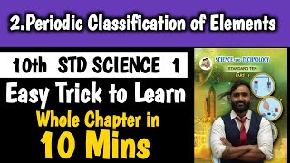 10th Science 1Chapter No 2 Periodic Classification of Elements Easy Trick to Learn Whole Chapter [upl. by Abbub]