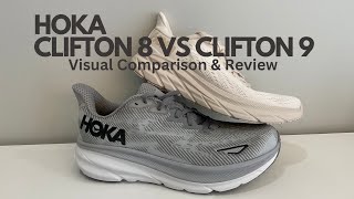 HOKA Clifton 9 vs Clifton 8  Visual Comparison amp Review [upl. by Rogergcam800]