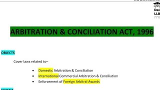 Arbitration amp Conciliation Act 1996  ADR [upl. by Anitaf]