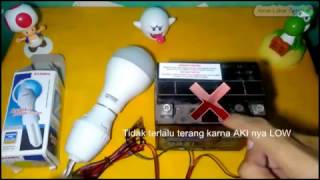 Cara Menggunakan Fitting Lampu Inverter Pengubah Tegangan DC Ke AC 220V Merk AVANKO [upl. by Lahcar571]