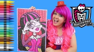 Coloring Draculaura Monster High GIANT Coloring Book Page Crayola Crayons  KiMMi THE CLOWN [upl. by Kathi]