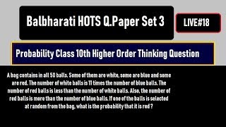 Probability Class 10th Higher Order Thinking Skill Question [upl. by Aehtela]