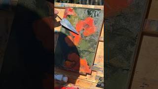 Painting these bright orange nasturtiums 🌼 pleinairpainting pleinairart pleinair art painting [upl. by Yrollam]