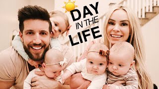 A DAY in the life with TRIPLETS and a toddler Our crazy daily routine [upl. by Ben]