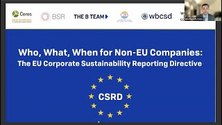 Who What When for NonEU Companies The EU Corporate Sustainability Reporting Directive CSRD [upl. by Shaylynn]