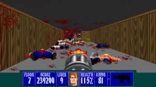 Wolfenstein 3D TLCM E1L7 1516 enemies [upl. by Kienan]