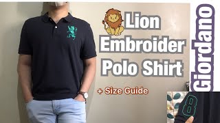 Giordano Polo Shirt 3D Lion Embroided  Dark Blue Color  Lazada Haul [upl. by Martineau691]