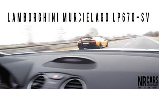 Lamborghini LP670 SV Flames Full Throttle Flybys Chased by SL63 AMG [upl. by Waylan]