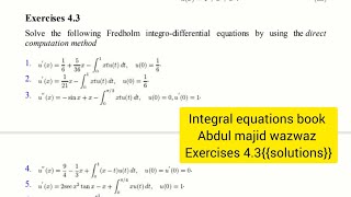 integrodiffenetial eq using direct computation method integral integro computation bsmathsnota [upl. by Farand]