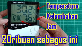 Alat Ukur Suhu Ruangan Kelembaban htc1 Cara Setting hygrometer HTC 1 [upl. by Ahsaelat]