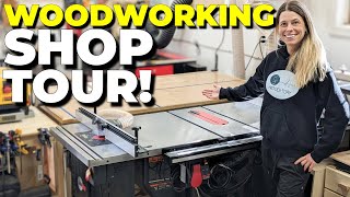 192 Square Foot Woodworking Shop Tour Small But Highly Functional [upl. by Hajidak68]