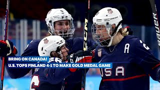 Womens Ice Hockey Beijing 2022  USA v Finland highlights [upl. by Stutzman975]