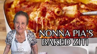 Nonna Pias Baked Ziti Hot Out of the Oven [upl. by Eeslehc]