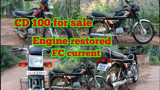 Hero honda cd 100 for sale  Engine restored  1999 model  fc current [upl. by Dazhehs]