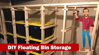 Efficient Garage Storage DIY Storage Rack with Floating Bins [upl. by Elaina]